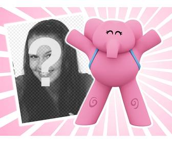 effet ligne avec lelephant elly pocoyo parfait pour telecharger votre photo