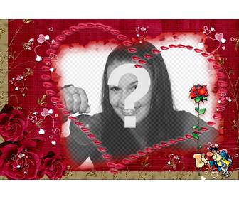 postal aiment mettre une photo linterieur dun coeur prenez une rose et le cœur