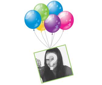 effet photo avec des ballons et un cadre flottant pour ajouter votre photo leffet original pour feter un anniversaire ou une fete modifier avec votre photo uploader sur un cadre flottant avec des ballons colores et partager cette carte postale gratuite dans vos reseaux sociaux