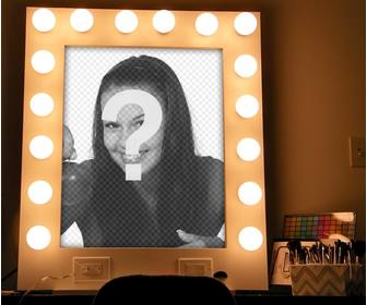 effet photo dun miroir avec des lumieres et le maquillage pour telecharger votre photo