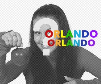 autocollant ligne pour coller orlando sur vos photos avec des couleurs arc-en-