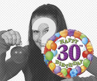sticker decoratif pour celebrer un 30e anniversaire avec votre photo