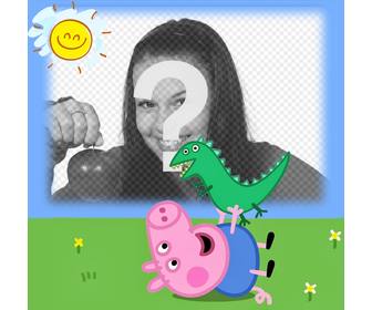 telechargez votre photo avec george peppa pig avec son dinosaure jouet