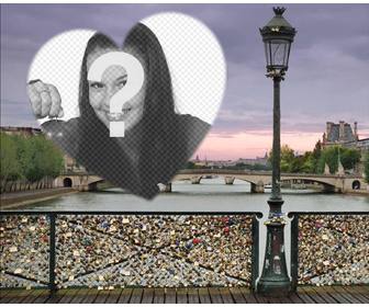 effet photo avec le pont cadenas damour paris pour ajouter votre photo