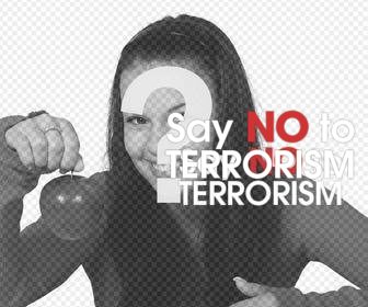 sticker ligne pour ajouter vos photos dites non au terrorisme et partager