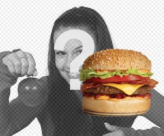 un enorme autocollant hamburger coller sur vos photos gratuitement
