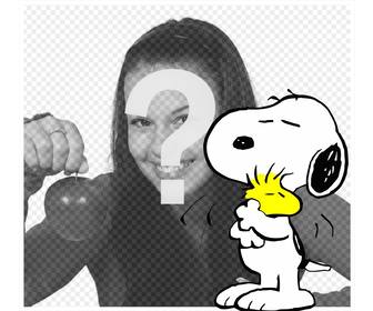 enfants cadre avec snoopy et woodstock amis ajouter votre photo