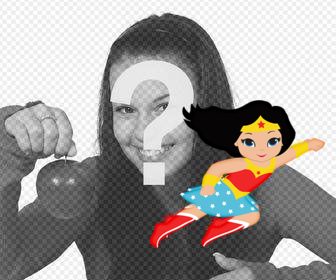 wonder woman comme un autocollant ajouter sur vos photos pour