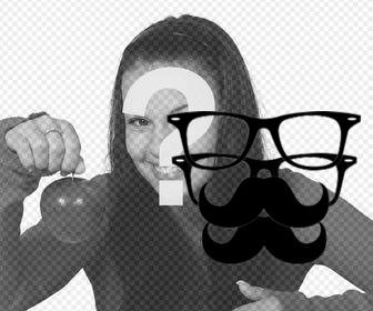 soyez hippie avec cet effet lunettes et moustaches carres pour photomontage vos photos pour modifier ligne avec un vos photos et coller sur les lunettes carrees et une moustache comme un autocollant personnalisable pour lui donner un style hipster dans vos photos et gratuit