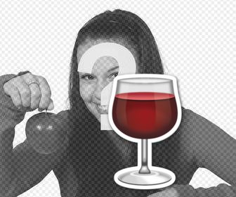 coupe vin rouge pour ajouter vos images comme un sticker decoratif