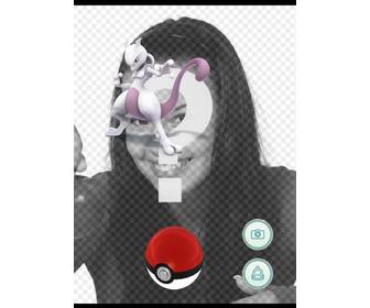 effet photo avec mewtwo dans pokemon go jeu ajouter votre photo