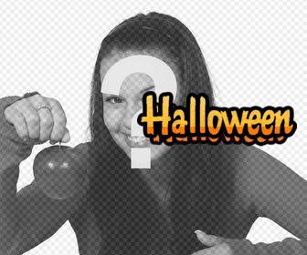 decorez vos photos avec le mot halloween comme un autocollant ligne