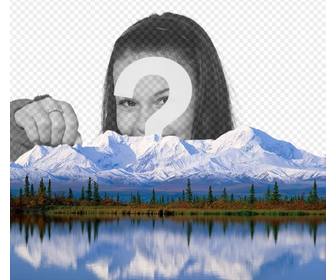 ajoutez votre photo sur une montagne enneigee avec photomontages originale cet effet ligne parfaite utiliser comme photo couverture vous pouvez modifier le telechargement dune image et lajouter dans un paysage avec des montagnes enneigees pins et dun lac et partager avec cette image spectaculaire completement libre