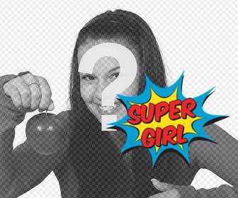 autocollant ligne dexplosion bande dessinee et phrase super girl pour vos photos