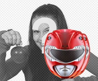 photomontage pour ajouter le masque red power rangers dans vos photos