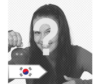 montage photo ligne pour ajouter une fleche avec le drapeau coree du sud