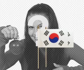 drapeau coree du sud vous pouvez ajouter sur vos photos avec cet effet ligne