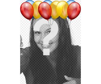 carte dquotanniversaire avec des ballons mettre votre photo arriere-plan