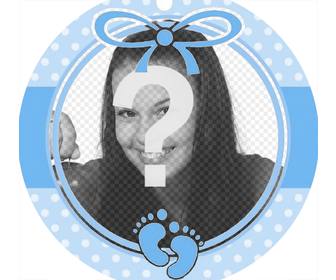 circulaire cadre bleu parfait pour ajouter une photo dun bebe