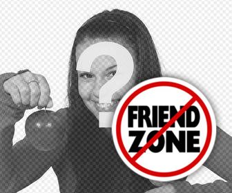 autocollant friend zone avec le symbole stop pour ajouter sur vos photos