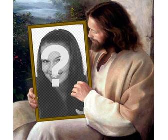 mets ta photo dans une image qui detient jesus-christ