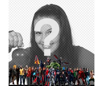 Photomontage avec les personnages de Avengers Infinity War