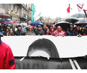 mettez votre photo ou image dans banniere dquotune manifestation les manifestants protestaient exploitation lquotimage vous telechargez nquotoubliez pas vous pouvez ajouter du texte