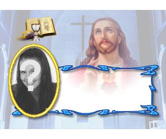 modele carte memoire libre avec une photographie raison communion jesus avec bible et le calice vous pouvez telecharger ou envoyer carte rappel une adresse e-mail