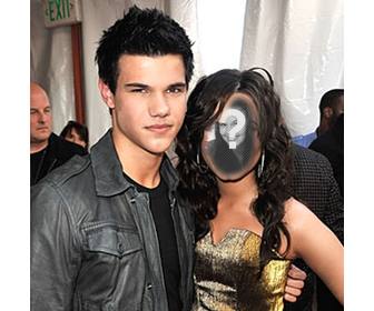 vous avez une photo dquotune femme cote taylor lautner artiste martial acteur connu pour saga twilight jusququota un cote et sauvegarder ou envoyer par email photomontage