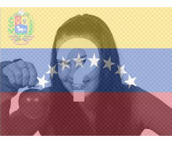 montage photo avec l039image du drapeau venezuelien