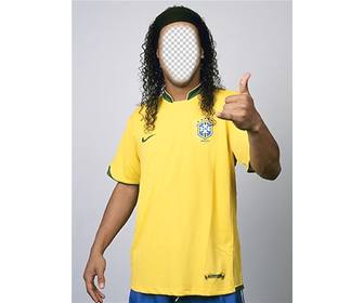 photomontage etre ronaldinho avec le maillot lequipe bresilienne