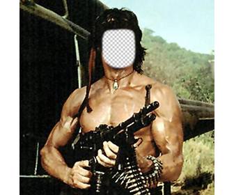 photomontage vous pouvez mettre le visage vous voulez dans le corps rambo