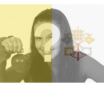filtre mettre le drapeau du vatican avec votre photo darriere-plan
