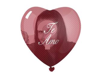 votre photo avec transparence dquotun ballon forme coeur rouge avec un quotje tquotaimequot ideal pour saint-valentin