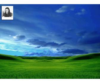 twitter modele d039arriere-plan avec votre photo le ciel et le vert
