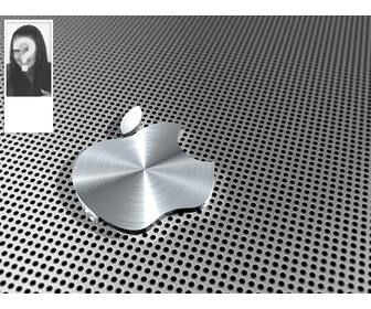 faites votre image fond pour twitter personnalise avec logo metallique pomme et votre photo