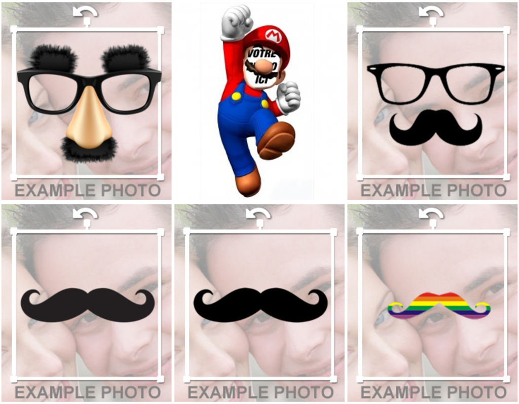 Autocollants et photomontages à moustaches