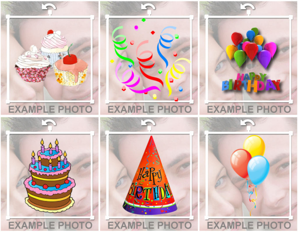 Autocollants de joyeux anniversaire, ballons gâteaux pour décorer vos photos