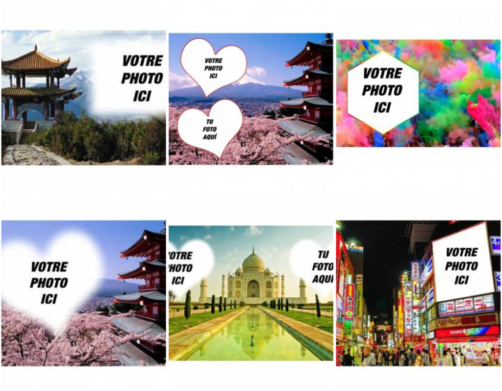 Cartes postales d'Asie pour décorer vos photos