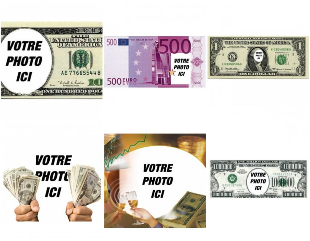 Créer des photomontages avec de l'argent et des factures