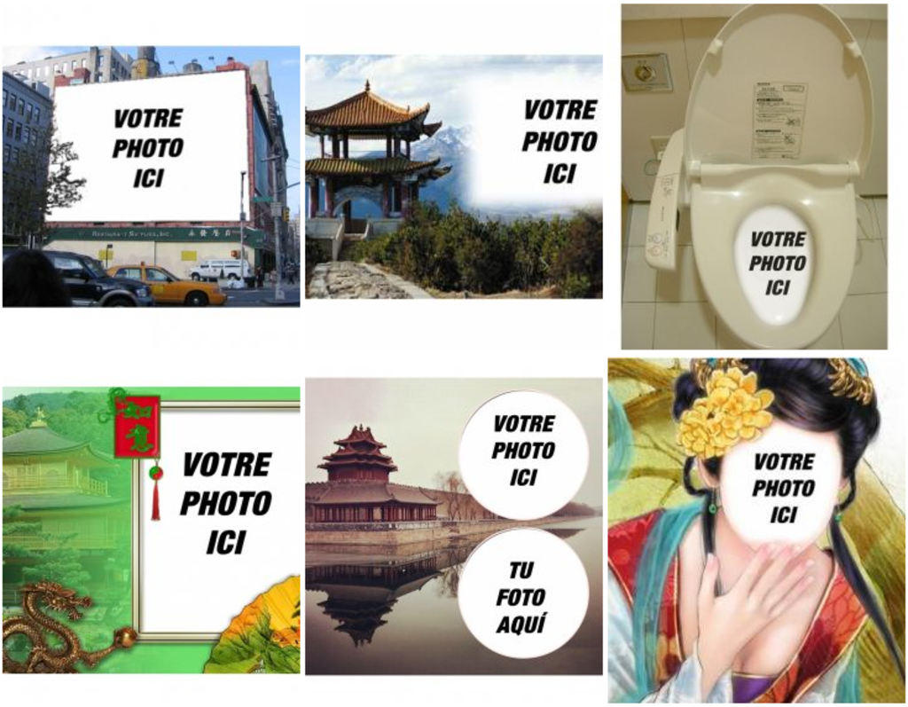 Des cartes postales et des effets photo de la Chine