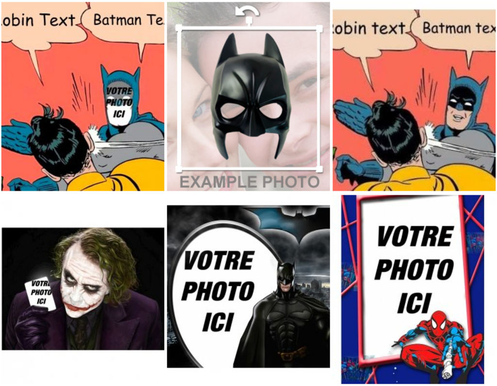 Des effets amusants avec des personnages de dessins animés pour vos photos.