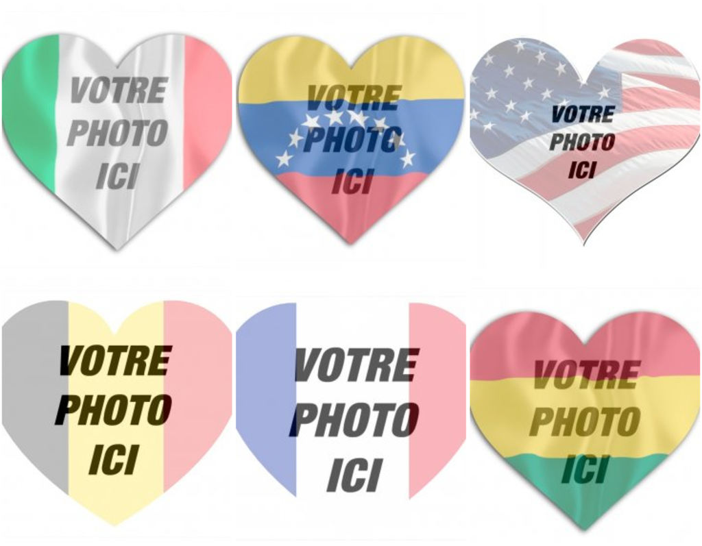 Effet photo pour votre image avec un drapeau en forme de coeur