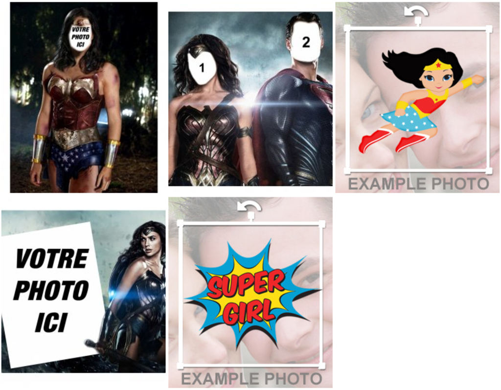 effets libres et modifiables avec Wonder Woman pour vos photos