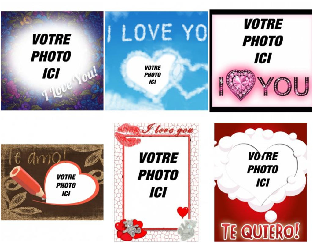 Effets de photo avec les mots I LOVE YOU à faire avec vos photos