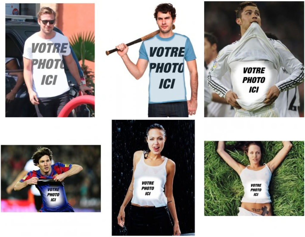 Effets photo où vous pouvez mettre l'image que vous voulez sur un T-shirt