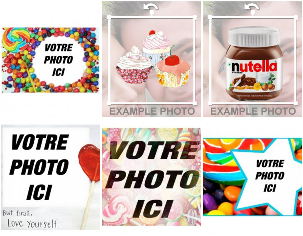 Effets photo pour modifier et décorer avec des bonbons et des bonbons