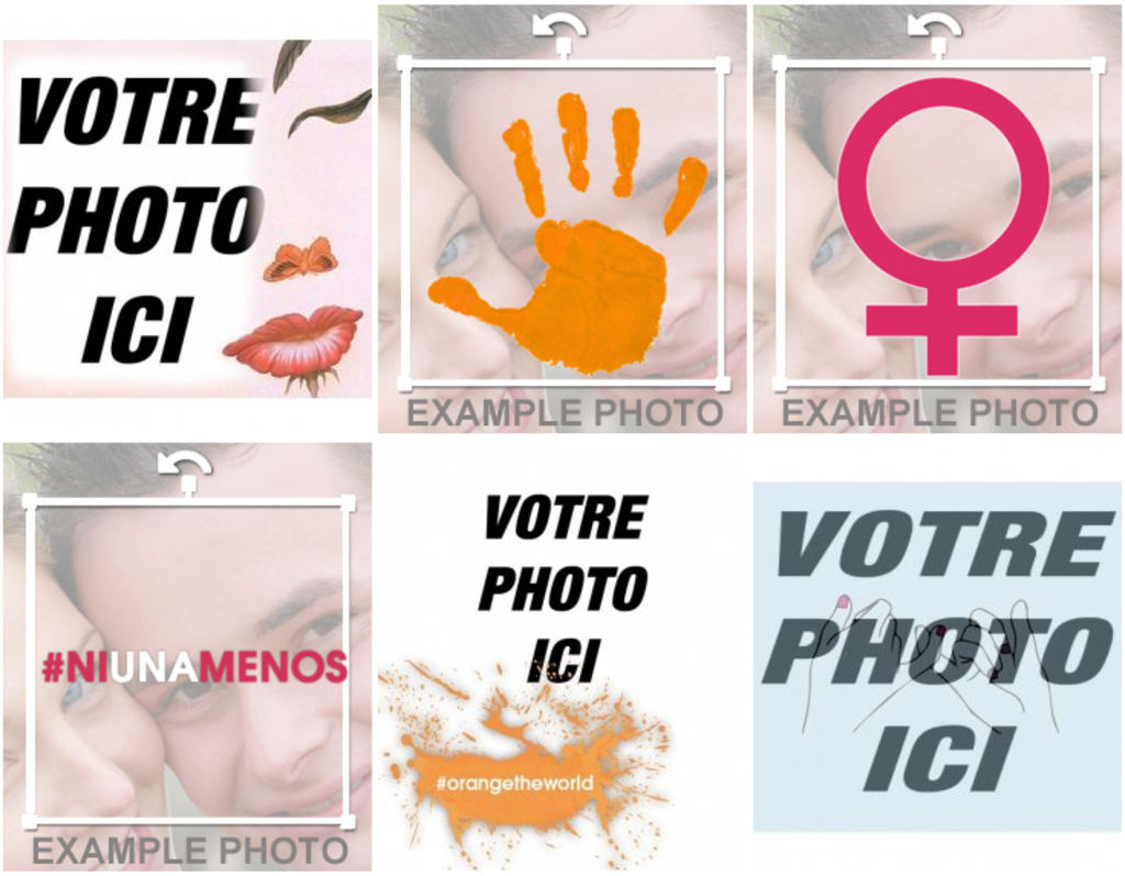 Effets photo de soutien contre la violence sexiste