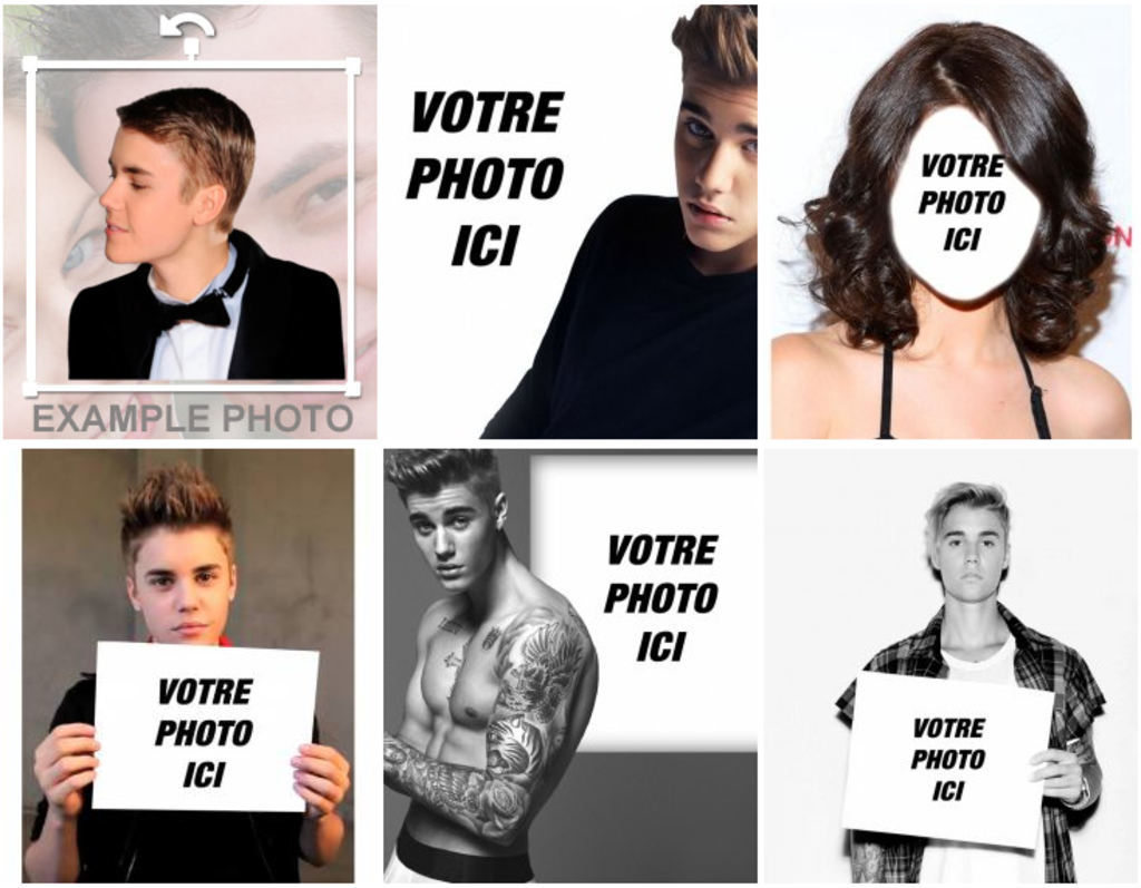 Faire des montages photo avec Justin Bieber et votre photo