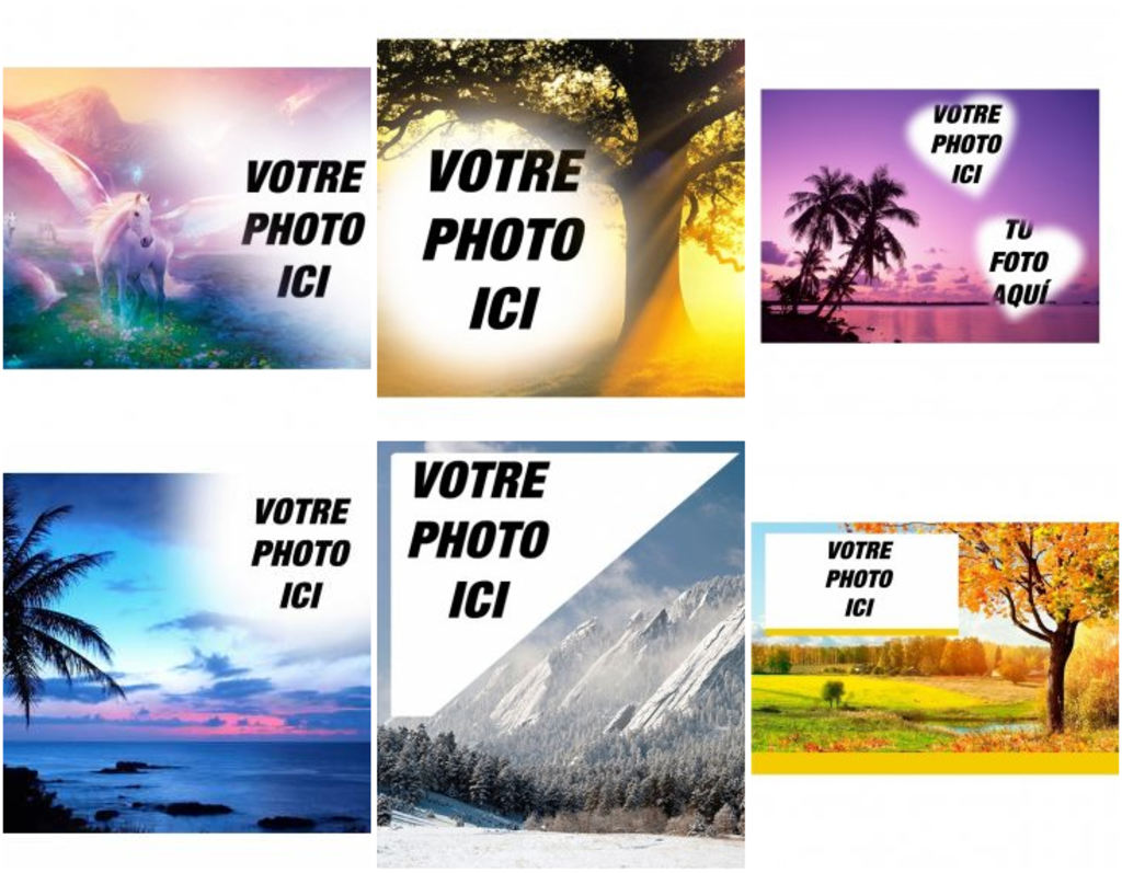 montages photo avec des paysages et de la nature